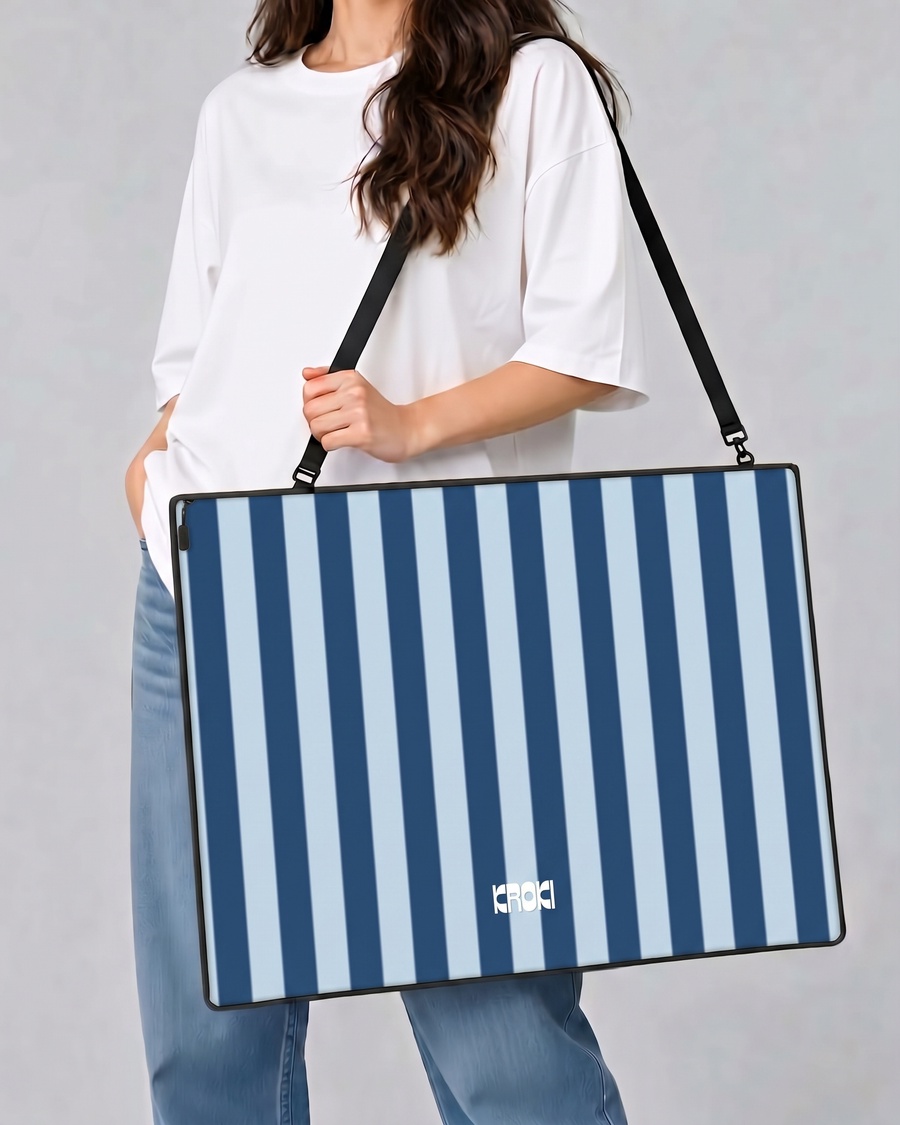 Blue & Navy Stripes Art Bag