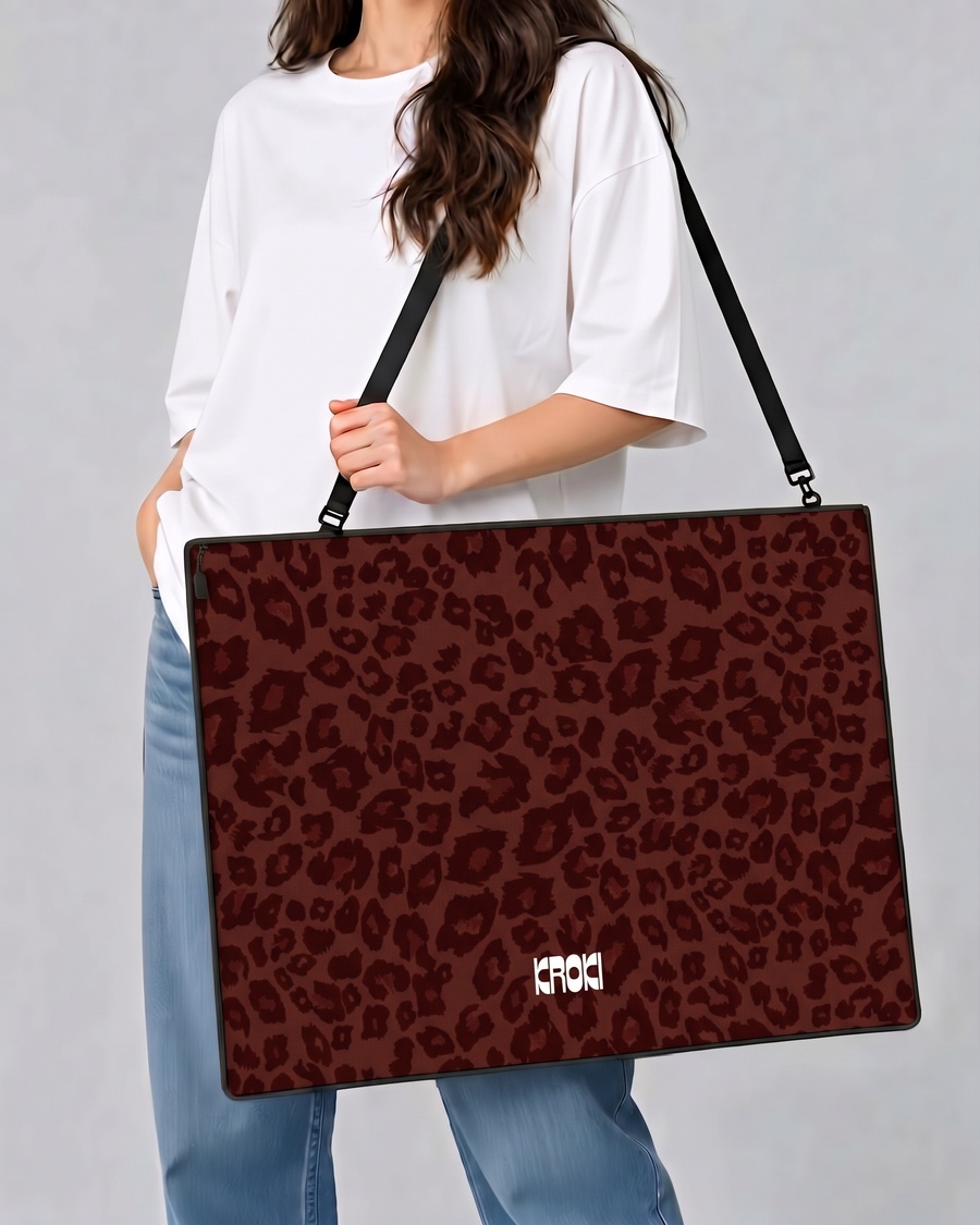 Burgundy Leopard Art Bag