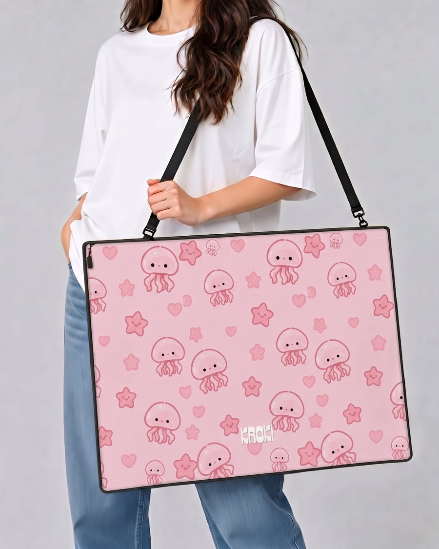 Pink Jellyfish Art Bag