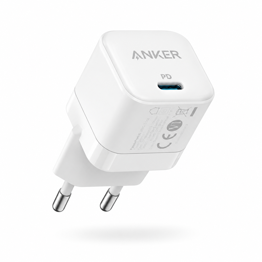 شاحن Anker PowerPort III Cube A2149L23 بقوة 20W USB-C أبيض - ضمان 18 شهر