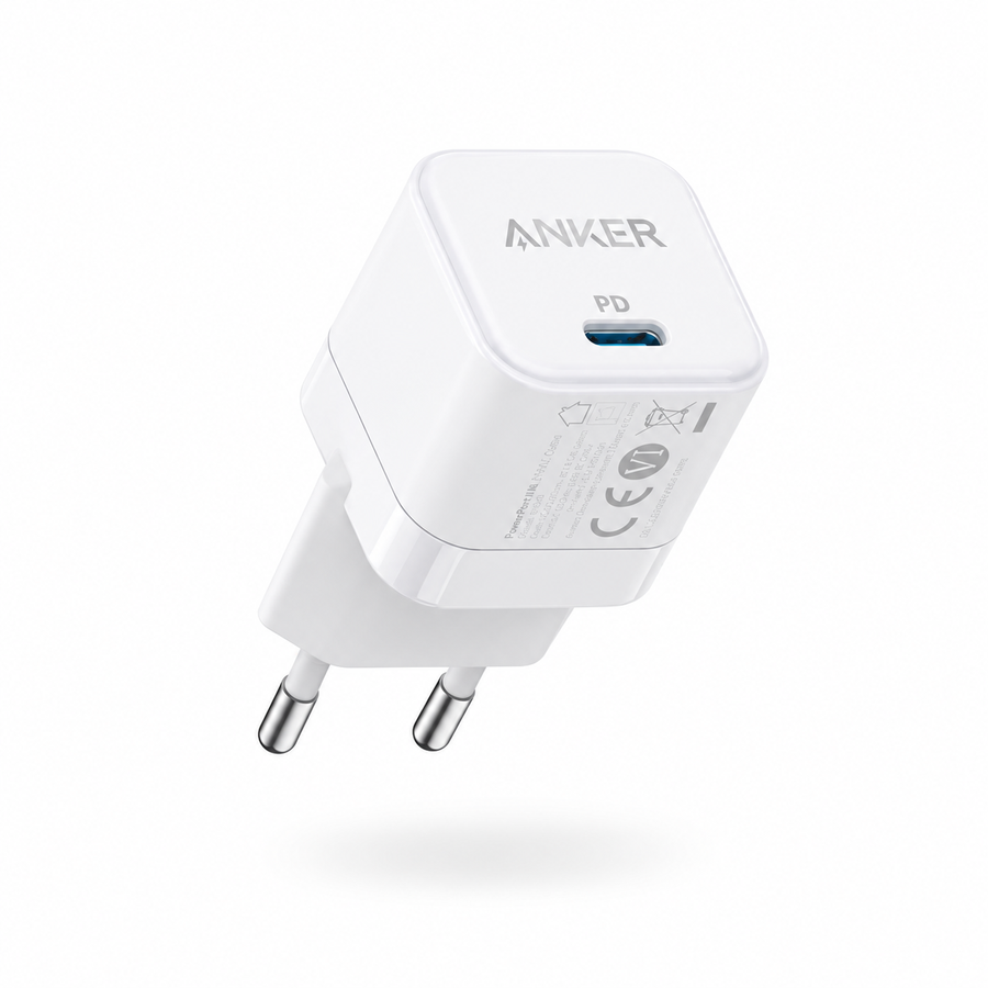 شاحن Anker PowerPort III Cube A2149L23 بقوة 20W USB-C أبيض - ضمان 18 شهر