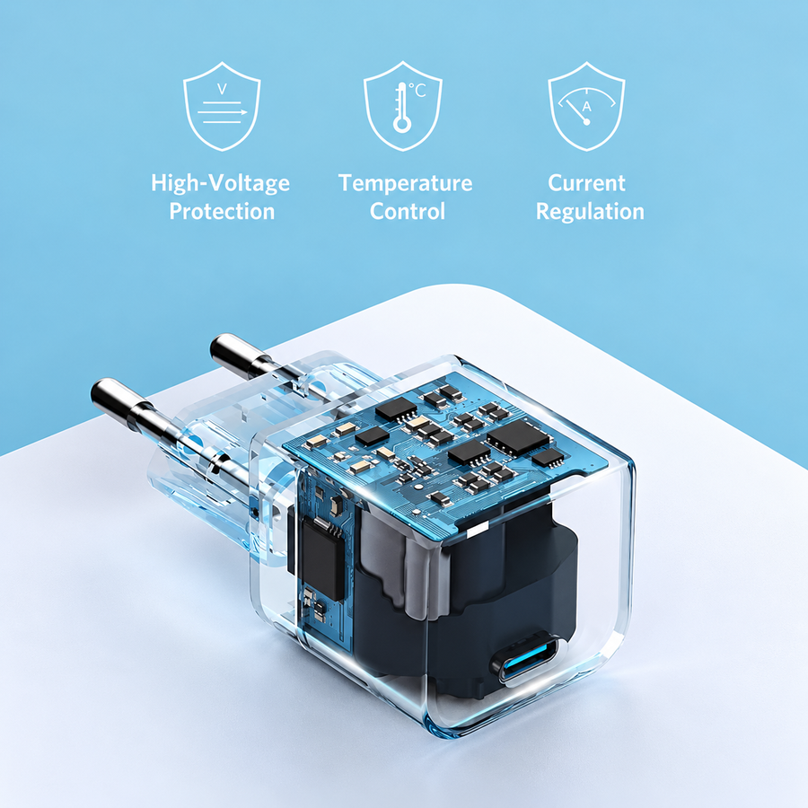 شاحن Anker PowerPort III Cube A2149L23 بقوة 20W USB-C أبيض - ضمان 18 شهر