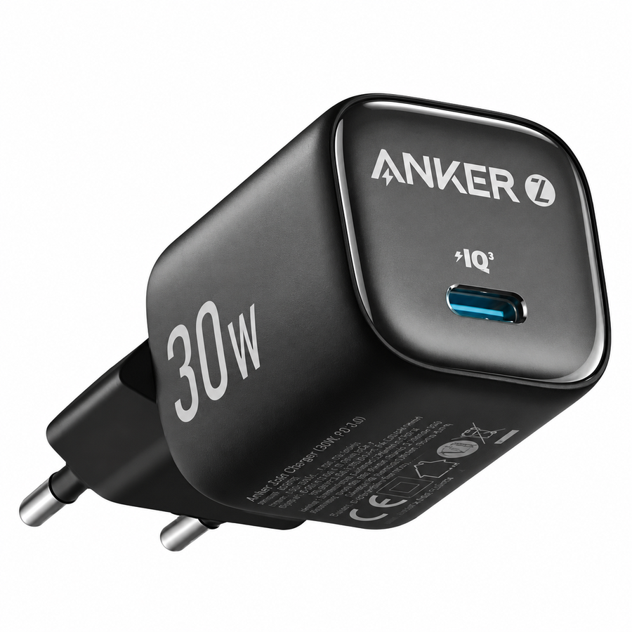 شاحن Anker Zolo A2698L11 GaN بقوة 30W USB-C أسود - ضمان 18 شهر