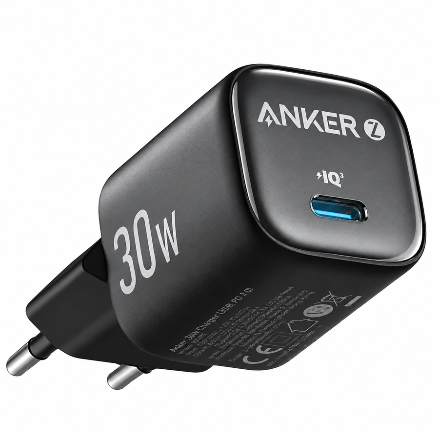 شاحن Anker Zolo A2698L11 GaN بقوة 30W USB-C أسود - ضمان 18 شهر