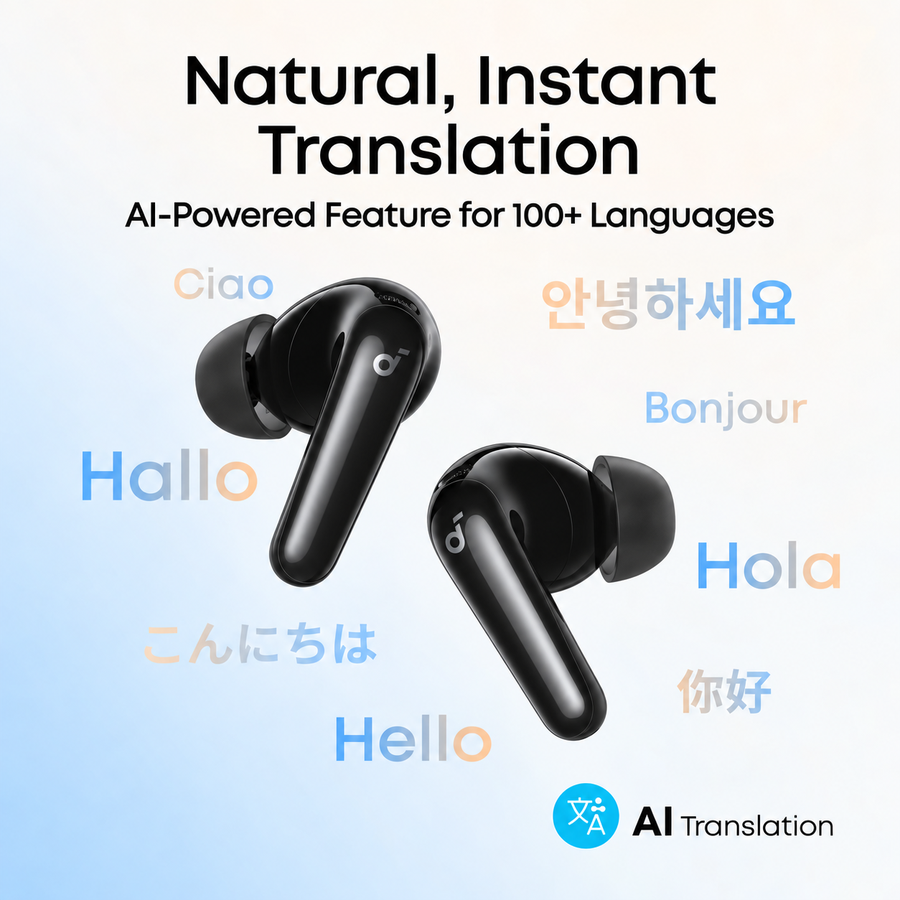 سماعات Soundcore R60i NC من Anker بعزل ضوضاء Adaptive ANC وLDAC وبطارية 50 ساعة - ضمان 18 شهر