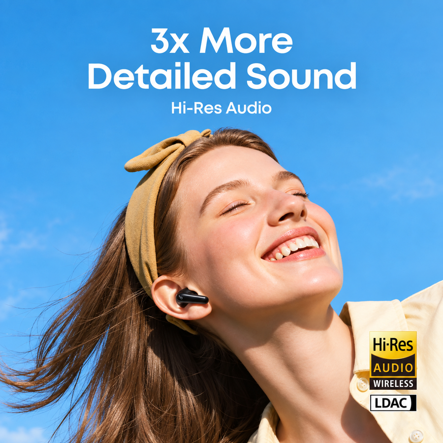 سماعات Soundcore R60i NC من Anker بعزل ضوضاء Adaptive ANC وLDAC وبطارية 50 ساعة - ضمان 18 شهر