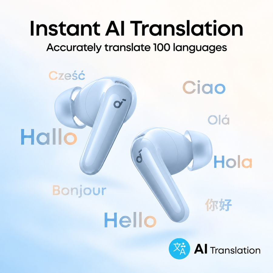 سماعات Soundcore R60i NC من Anker بعزل ضوضاء Adaptive ANC وLDAC وبطارية 50 ساعة - ضمان 18 شهر