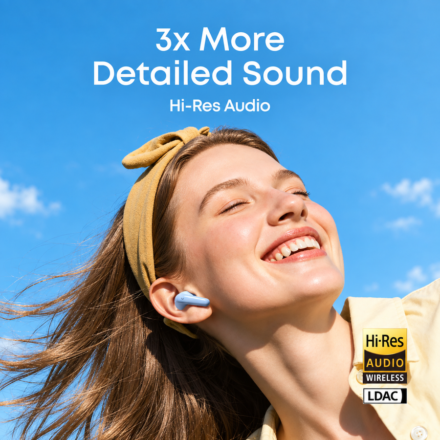 سماعات Soundcore R60i NC من Anker بعزل ضوضاء Adaptive ANC وLDAC وبطارية 50 ساعة - ضمان 18 شهر