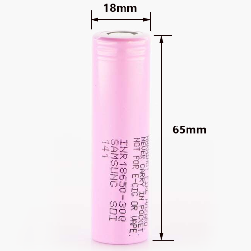 SAMSUNG INR18650-30Q Rechargeable 18650 Li-ion Battery High Drain 3.6V 15A 3000mAh (New)