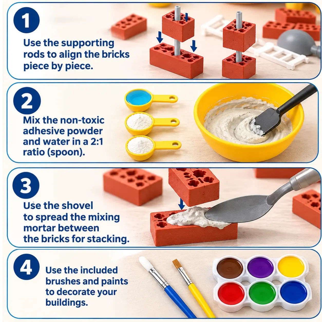 ورشة البناء بالطوب المصغر – 200 قطعة  | Mini Brick Building Set – 200pcs
