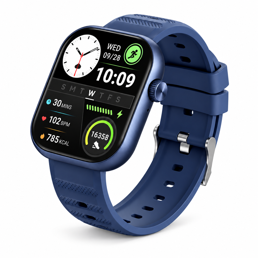 ساعة Itel Smart Watch Fit O20 ISW-O20B بشاشة 2.04 بوصة ومكالمات Bluetooth - ضمان 12 شهر