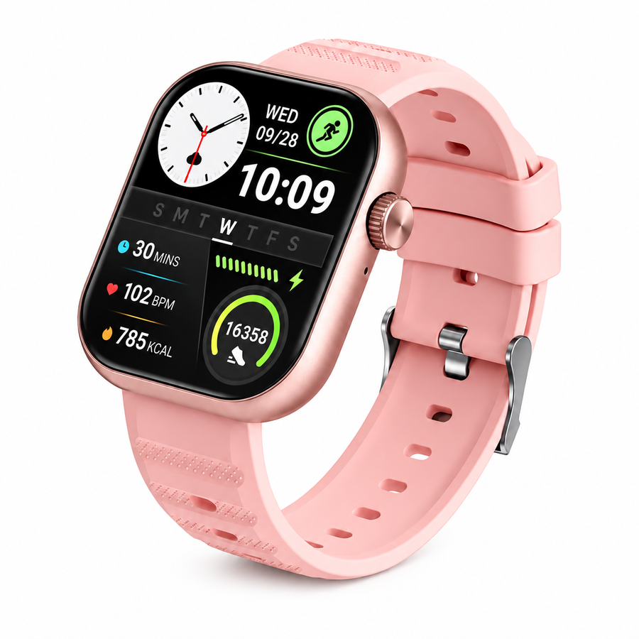 ساعة Itel Smart Watch Fit O20 ISW-O20B بشاشة 2.04 بوصة ومكالمات Bluetooth - ضمان 12 شهر