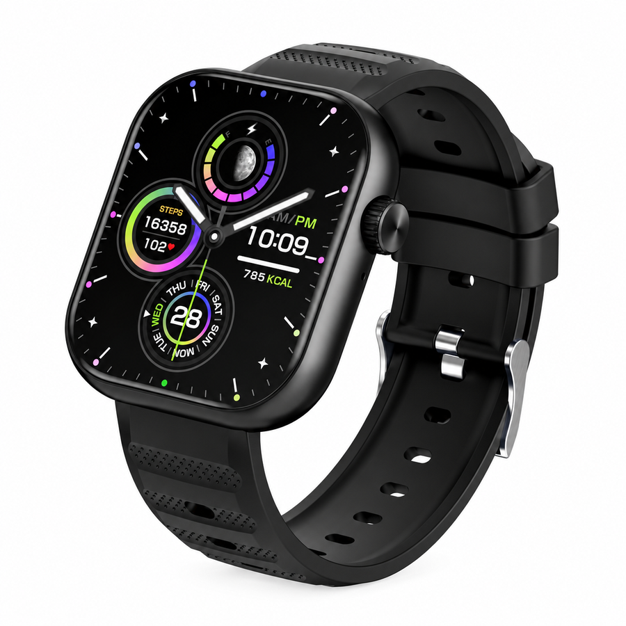 ساعة Itel Smart Watch Fit O20 ISW-O20B بشاشة 2.04 بوصة ومكالمات Bluetooth - ضمان 12 شهر