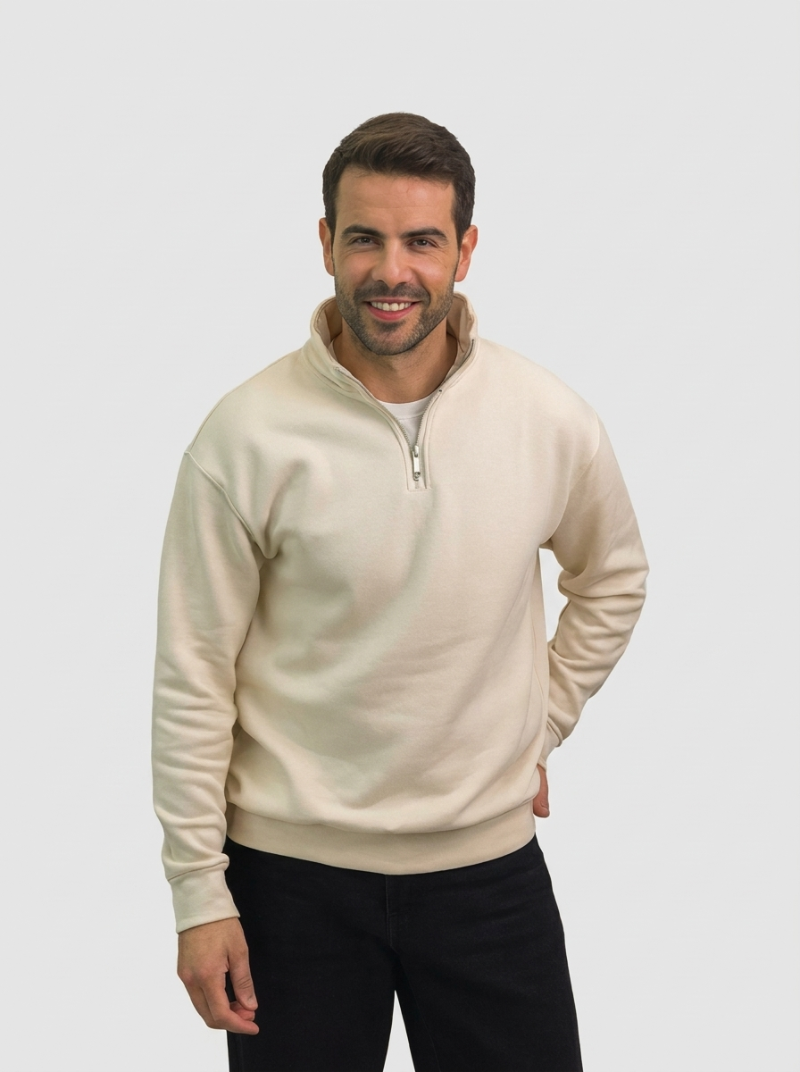 Plain Half-Zip Sweatshirt | سويت شيرت نص سوستة ساده 
