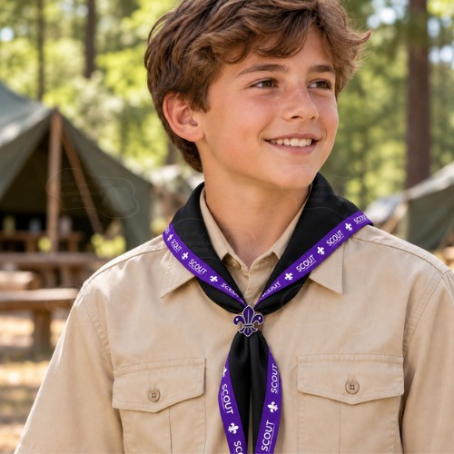 منديل كشافة بشريط Scout مزخرف