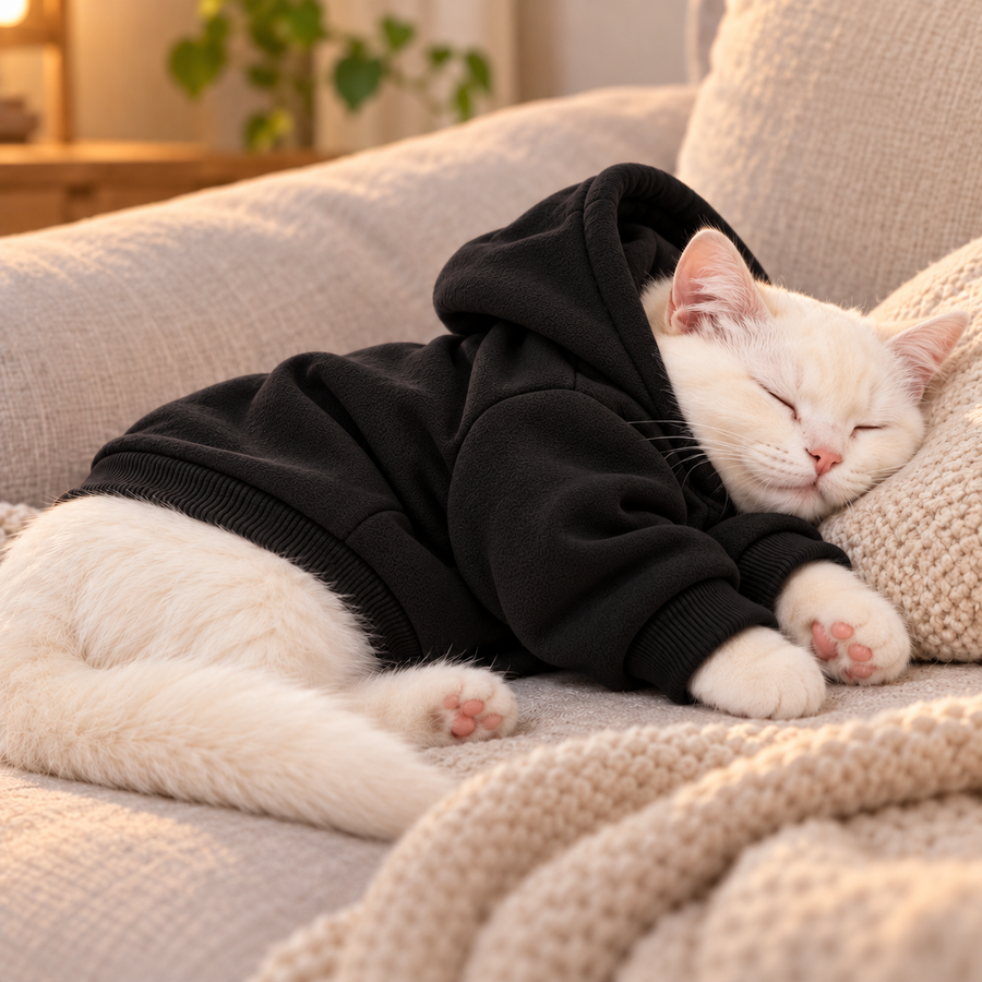 Plain Cat Hoodie – 100% Cotton