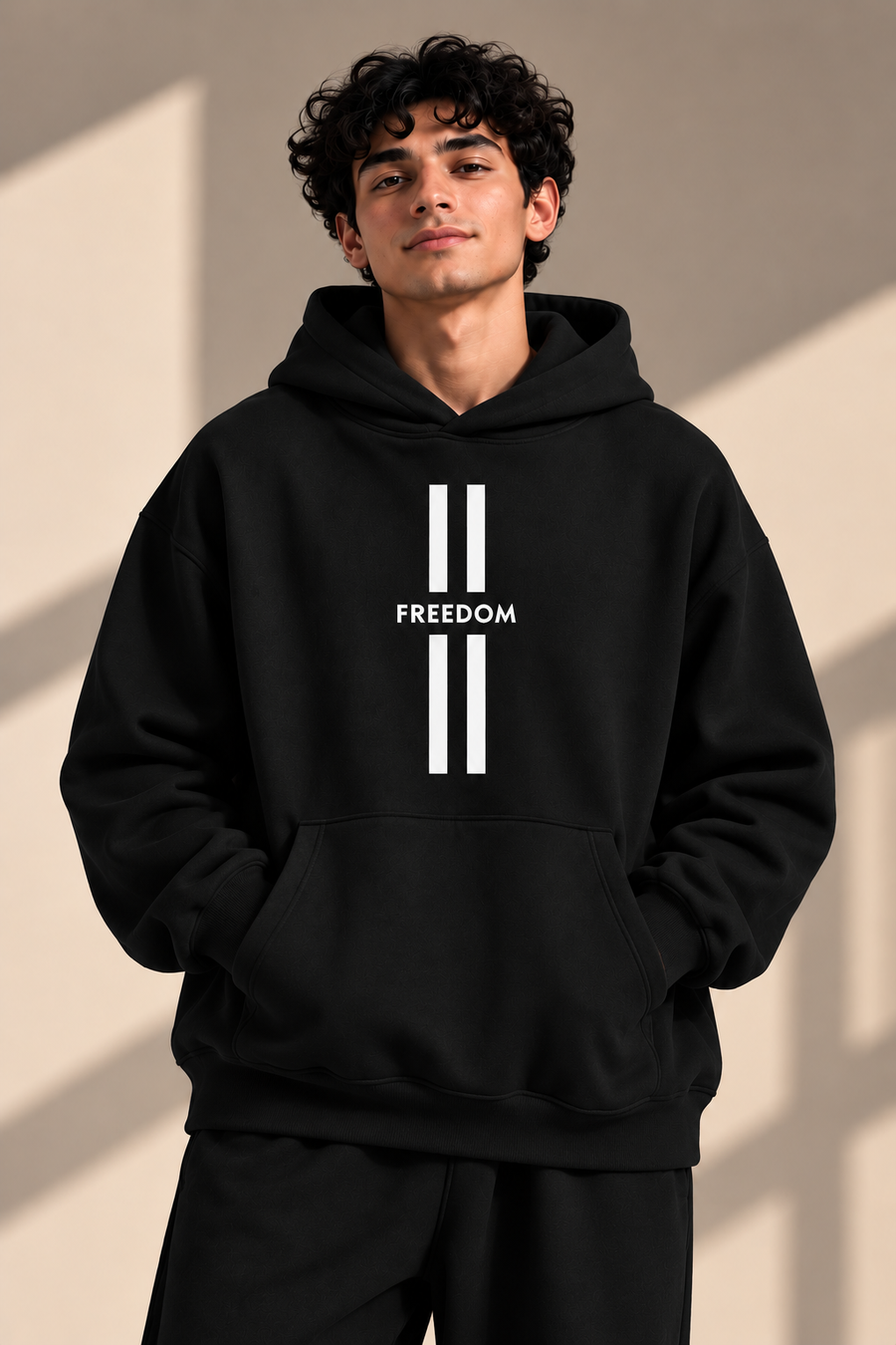 FREEDOM Oversized Hoodie – Black