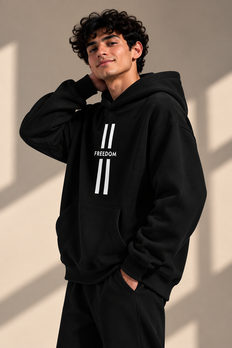 FREEDOM Oversized Hoodie – Black