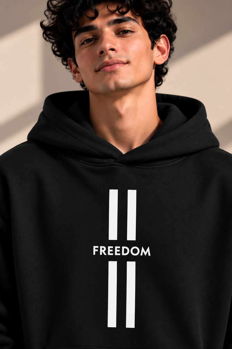 FREEDOM Oversized Hoodie – Black
