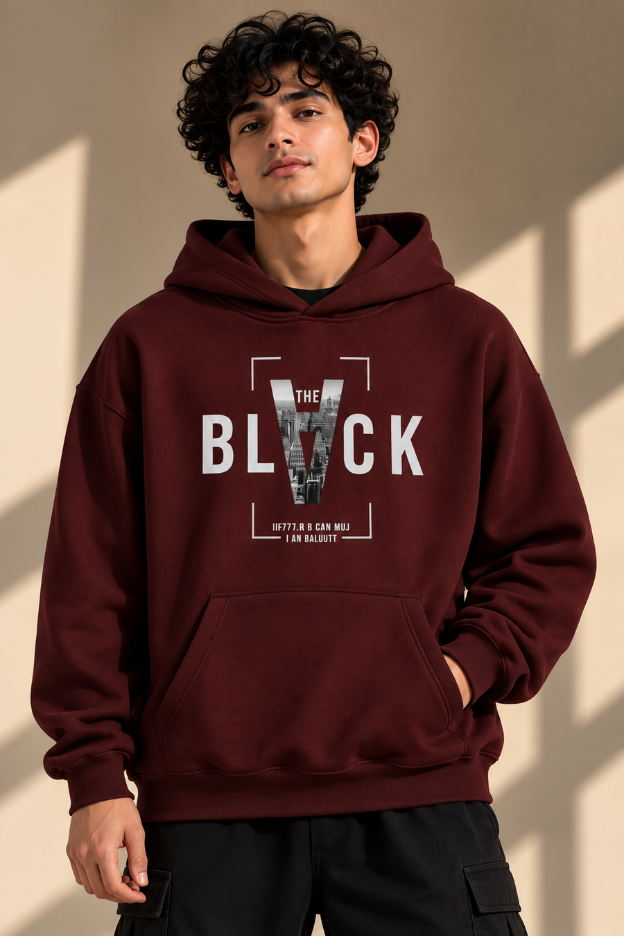 THE BLACK Oversized Hoodie – Burgundy