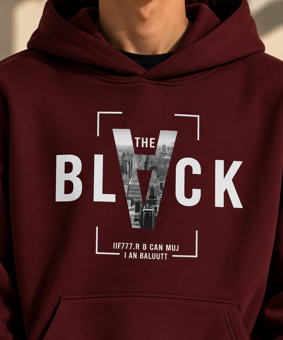 THE BLACK Oversized Hoodie – Burgundy