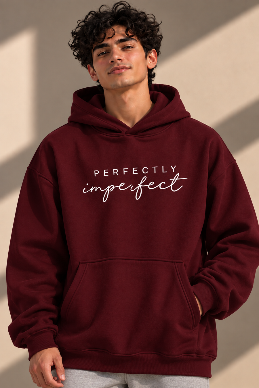 IMPERFECT Oversized Hoodie  – Burgundy