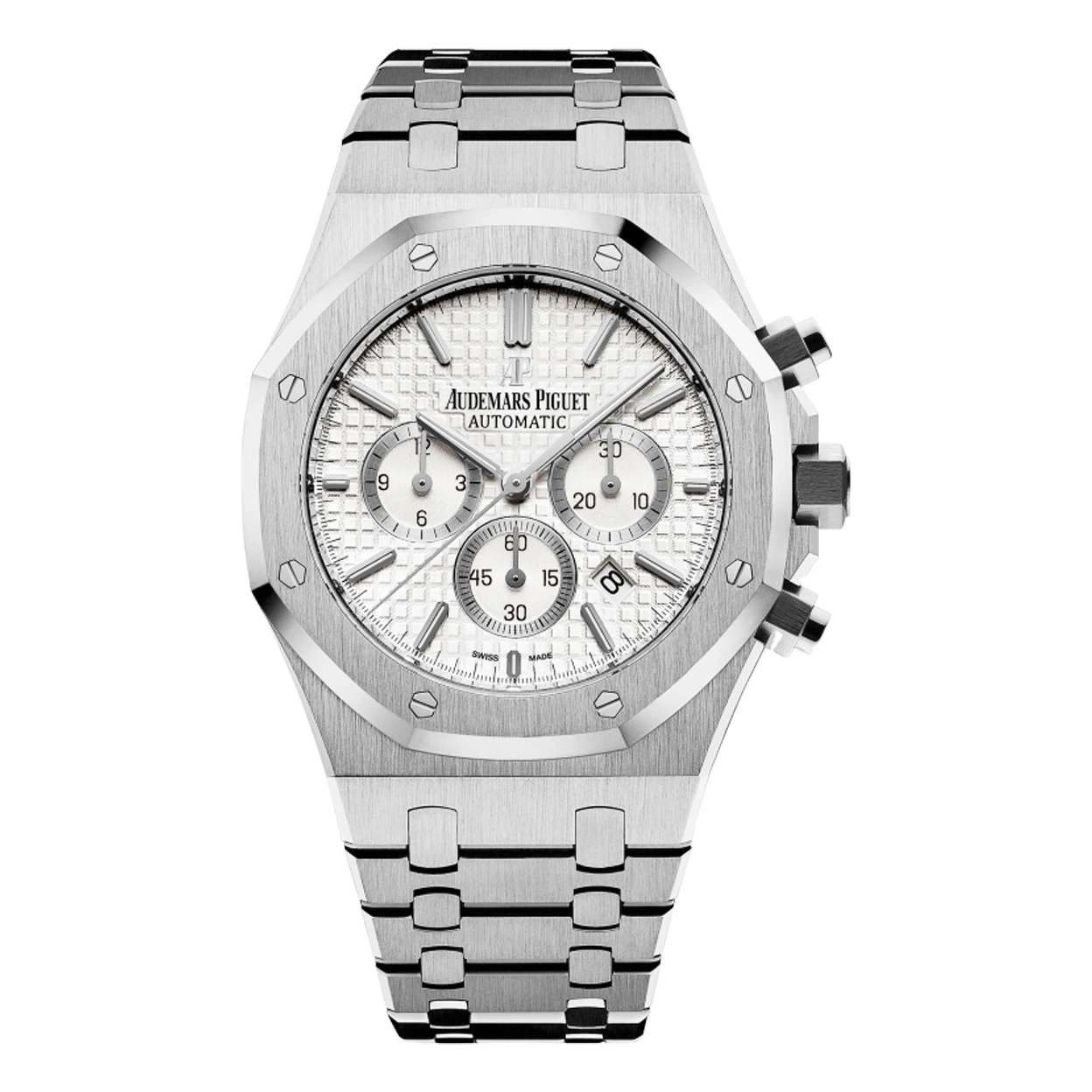 Audemars Piguet Watch For Men - Royal Oak Selfwinding Chronograph, Steel, White Dial
