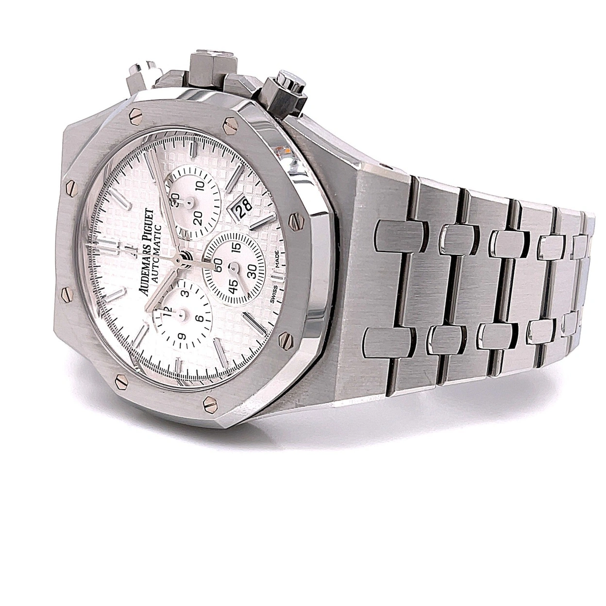 Audemars Piguet Watch For Men - Royal Oak Selfwinding Chronograph, Steel, White Dial