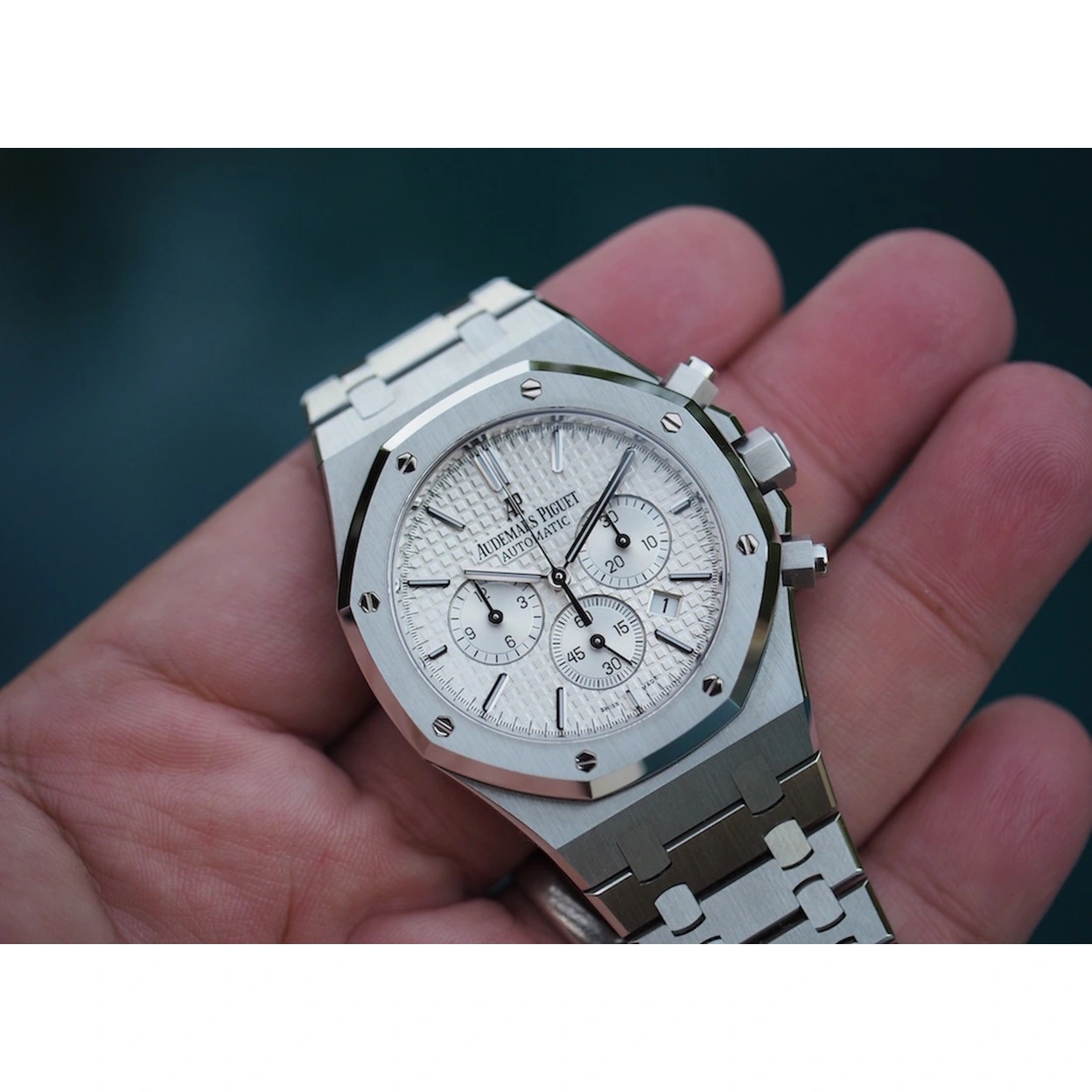 Audemars Piguet Watch For Men - Royal Oak Selfwinding Chronograph, Steel, White Dial