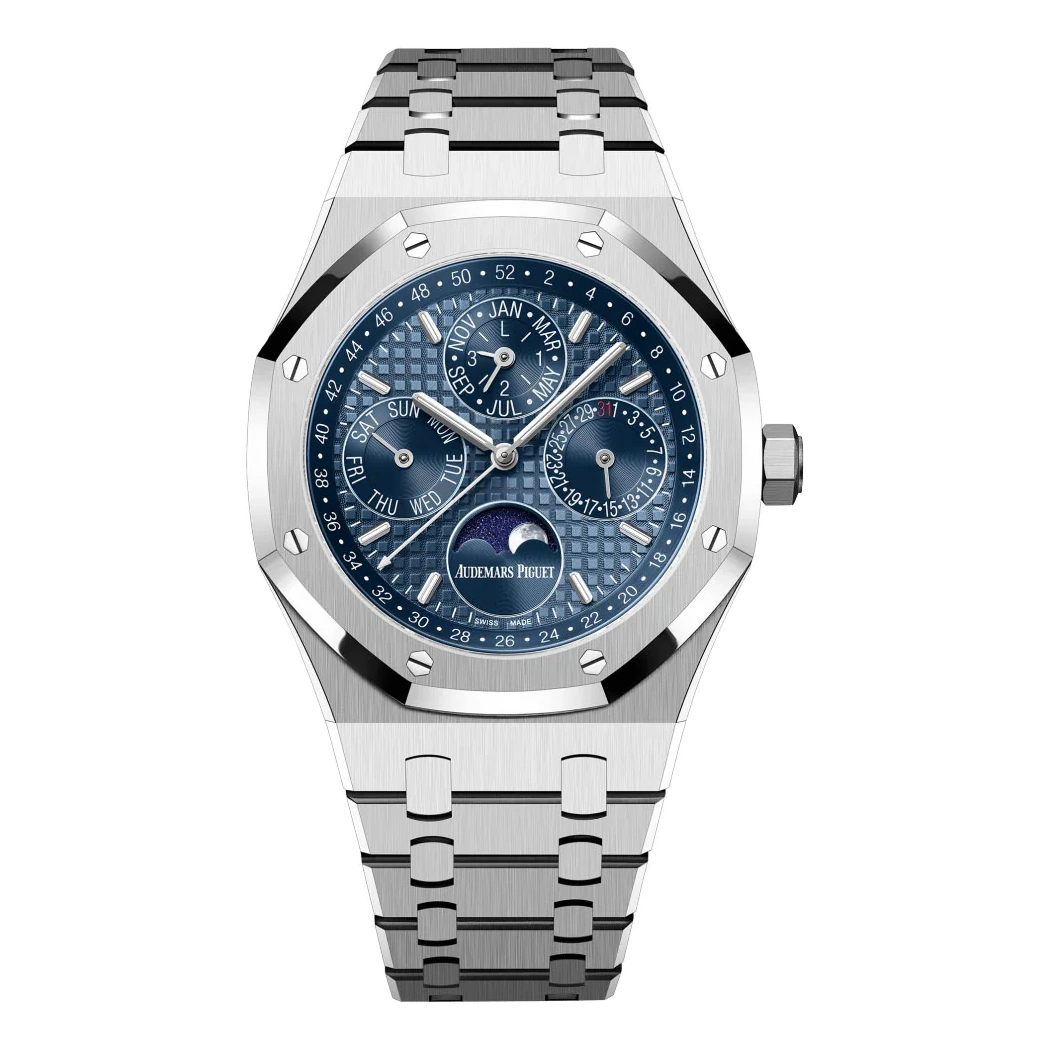 Audemars Piguet Watch For Men - Royal Oak Selfwinding Perpetual Calendar, Steel, Blue Dial
