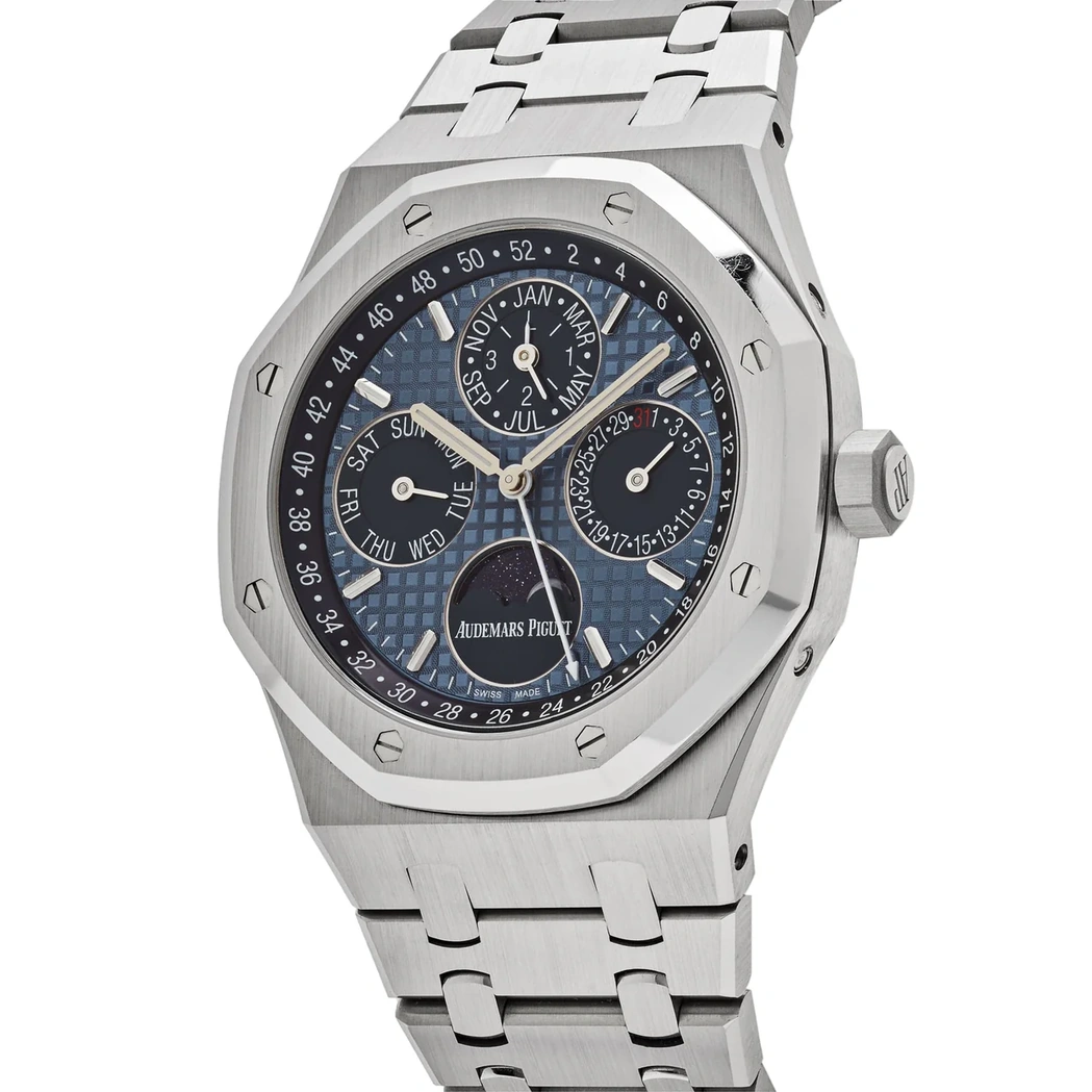 Audemars Piguet Watch For Men - Royal Oak Selfwinding Perpetual Calendar, Steel, Blue Dial