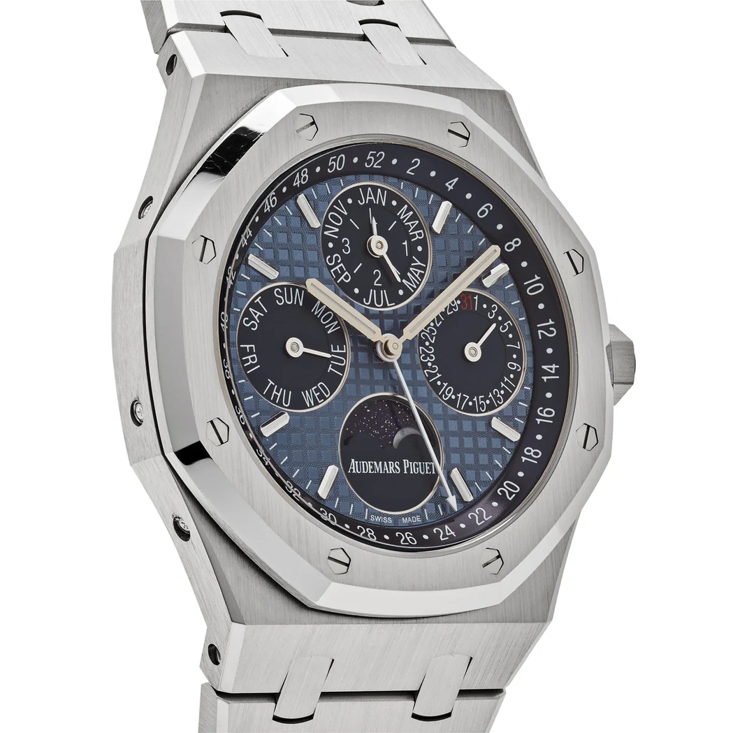 Audemars Piguet Watch For Men - Royal Oak Selfwinding Perpetual Calendar, Steel, Blue Dial