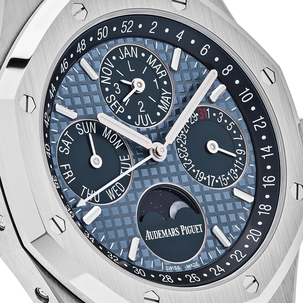 Audemars Piguet Watch For Men - Royal Oak Selfwinding Perpetual Calendar, Steel, Blue Dial