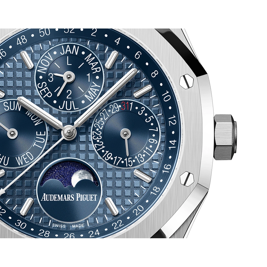Audemars Piguet Watch For Men - Royal Oak Selfwinding Perpetual Calendar, Steel, Blue Dial