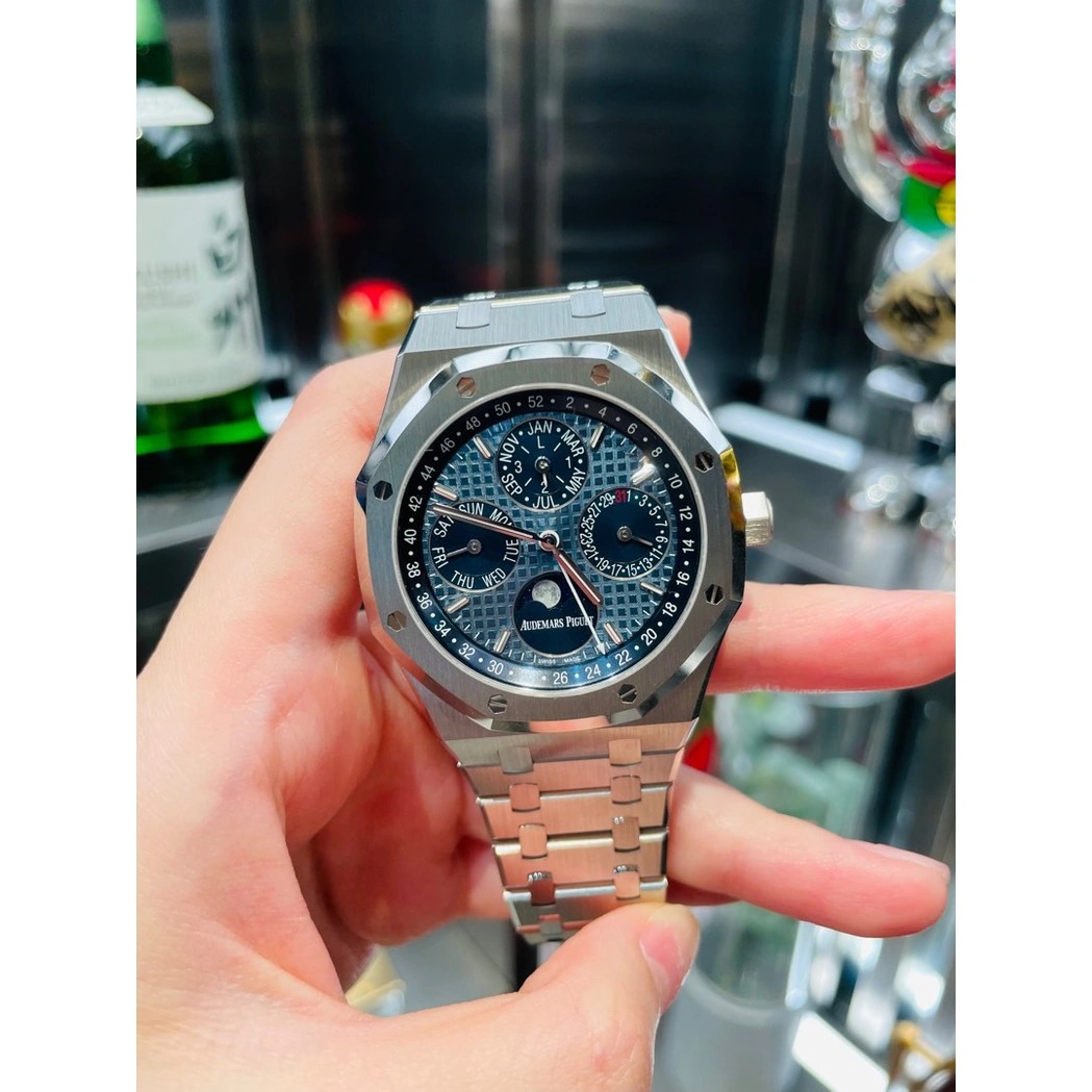 Audemars Piguet Watch For Men - Royal Oak Selfwinding Perpetual Calendar, Steel, Blue Dial