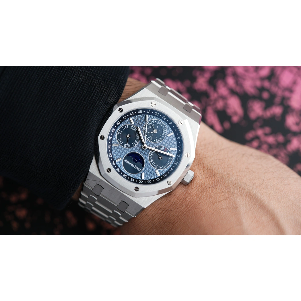 Audemars Piguet Watch For Men - Royal Oak Selfwinding Perpetual Calendar, Steel, Blue Dial
