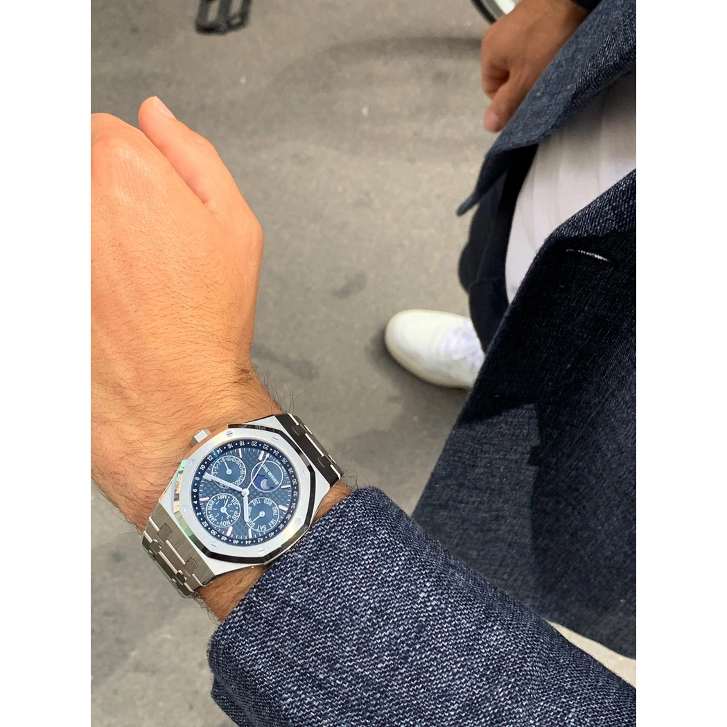 Audemars Piguet Watch For Men - Royal Oak Selfwinding Perpetual Calendar, Steel, Blue Dial