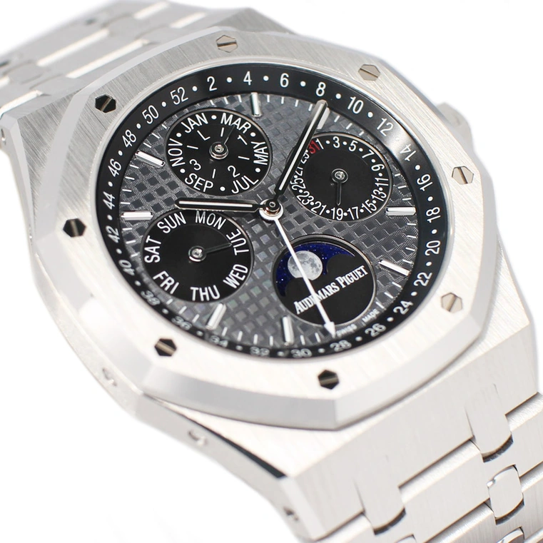 Audemars Piguet Watch For Men - Royal Oak Selfwinding Prepetual Calendar, Steel, Black Dial