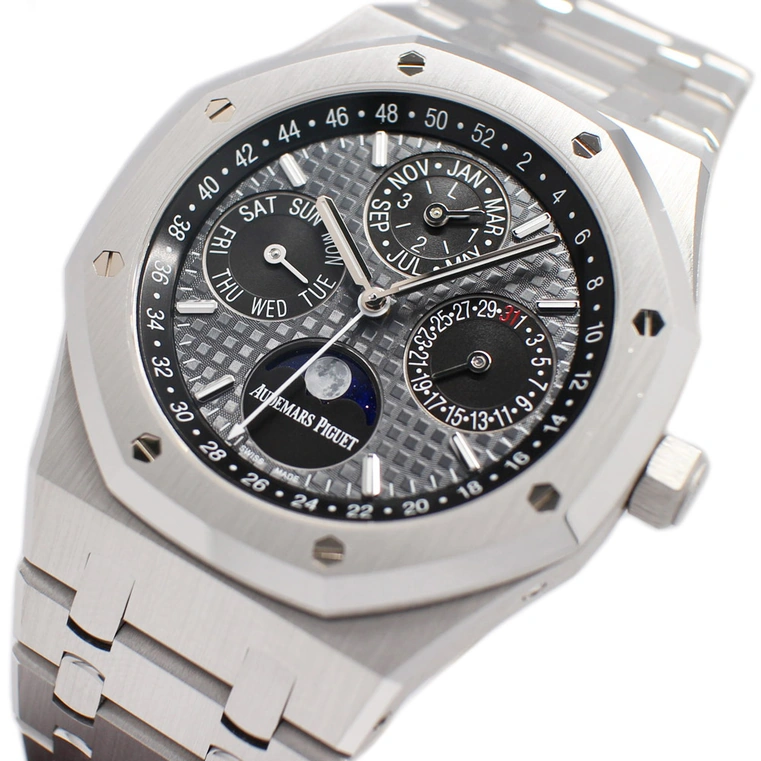 Audemars Piguet Watch For Men - Royal Oak Selfwinding Prepetual Calendar, Steel, Black Dial