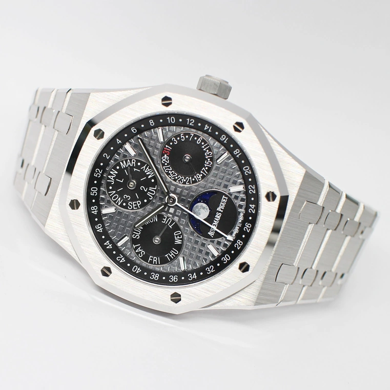 Audemars Piguet Watch For Men - Royal Oak Selfwinding Prepetual Calendar, Steel, Black Dial
