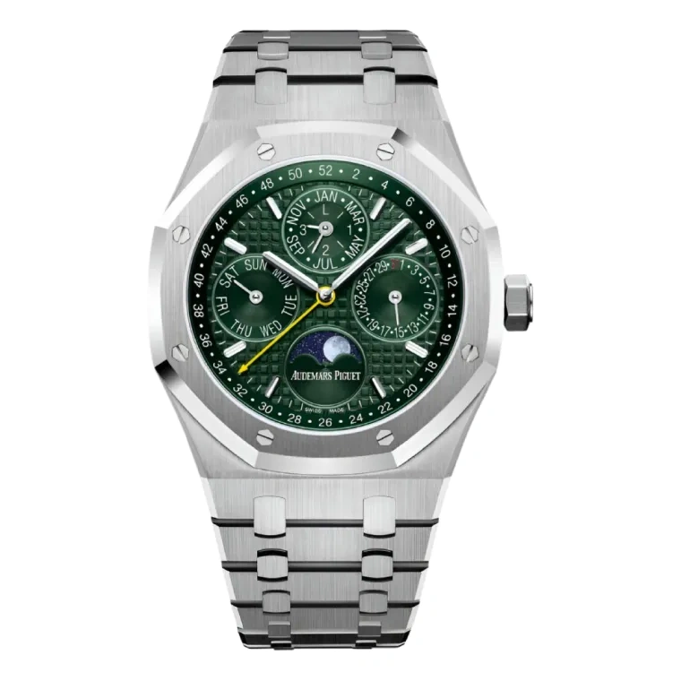 Audemars Piguet Watch For Men - Royal Oak Selfwinding Prepetual Calendar, Steel, Green Dial