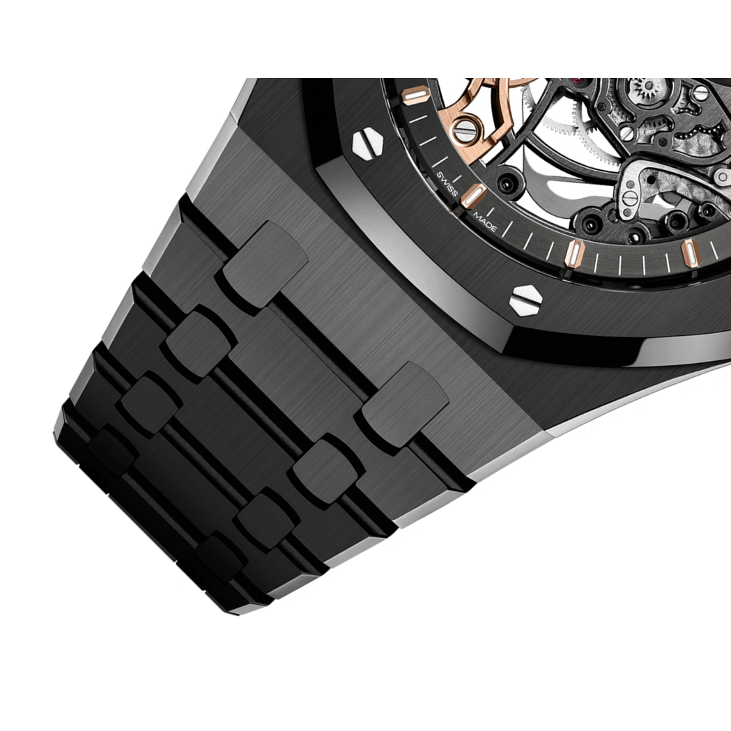 Audemars Piguet Watch For Men - Royal Oak Double Balance Wheel Openworked, Black Ceramic