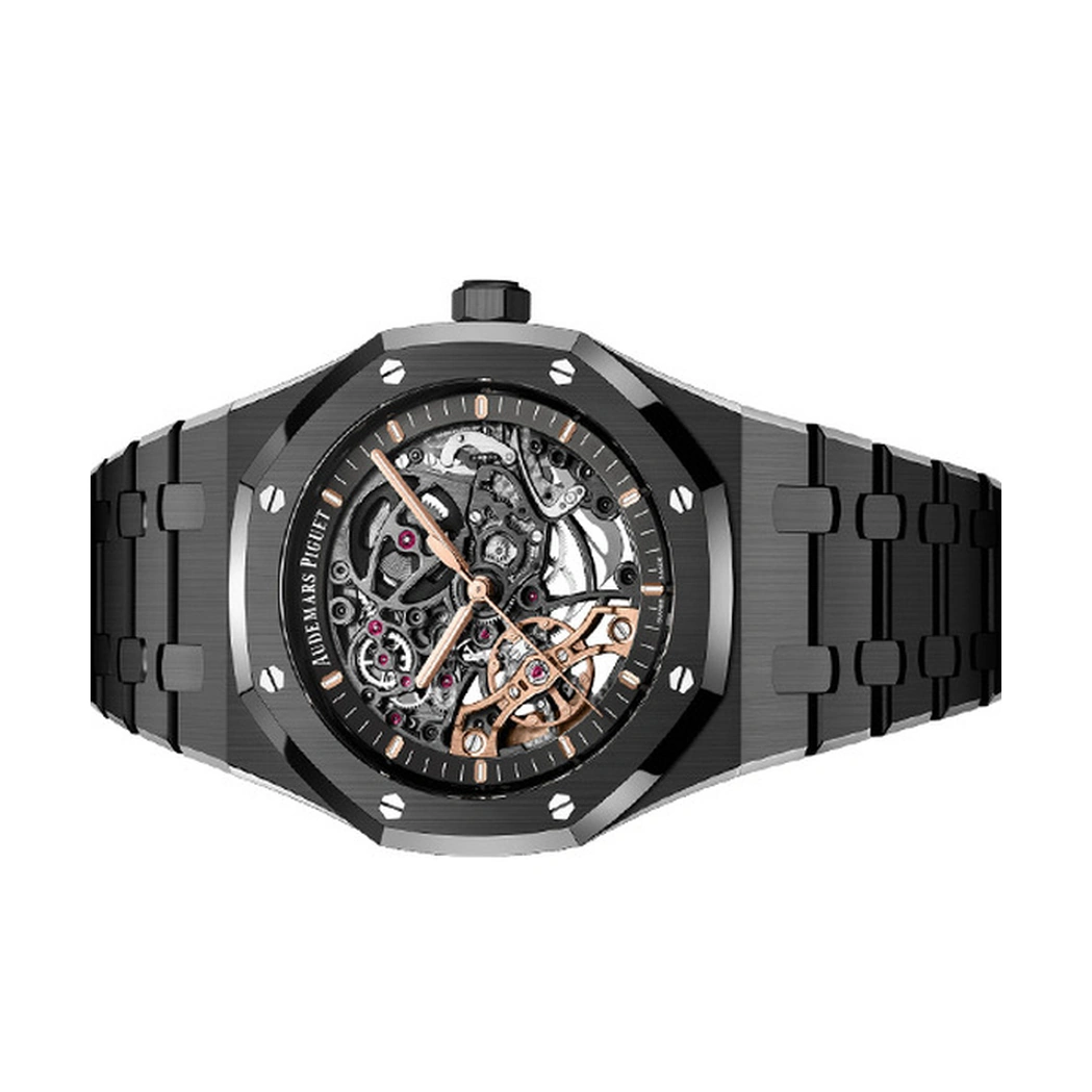 Audemars Piguet Watch For Men - Royal Oak Double Balance Wheel Openworked, Black Ceramic