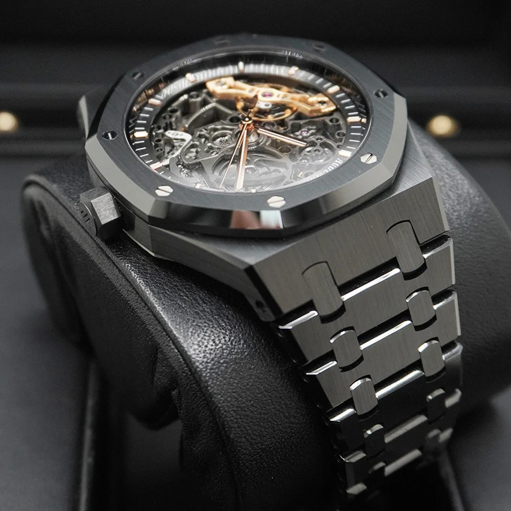 Audemars Piguet Watch For Men - Royal Oak Double Balance Wheel Openworked, Black Ceramic