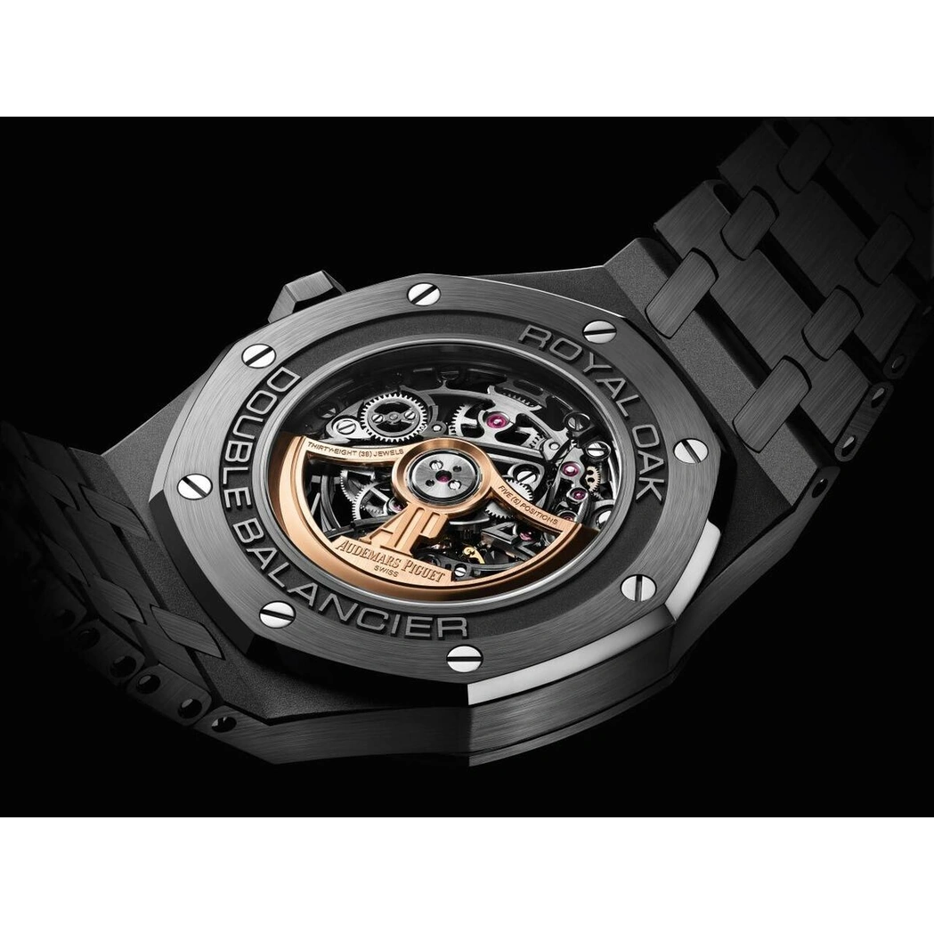 Audemars Piguet Watch For Men - Royal Oak Double Balance Wheel Openworked, Black Ceramic