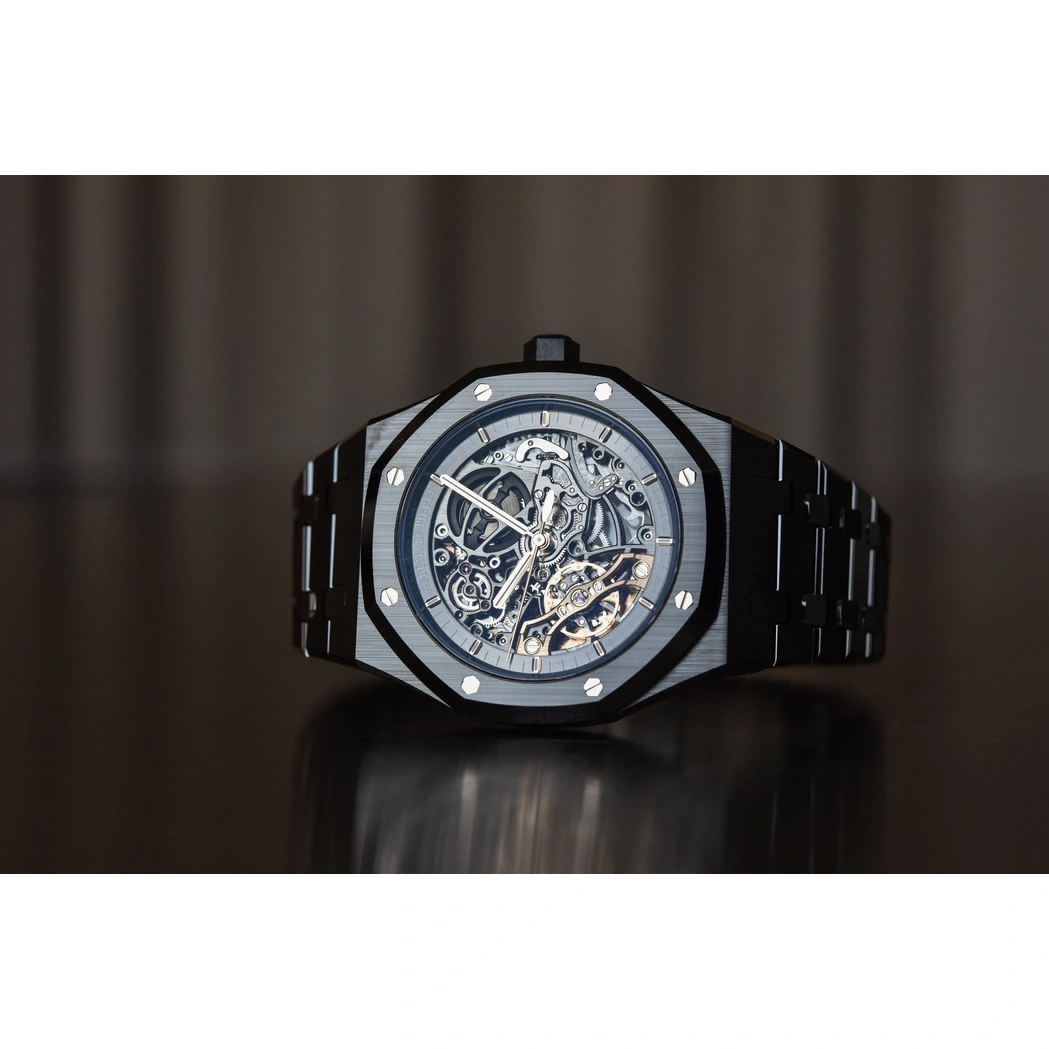 Audemars Piguet Watch For Men - Royal Oak Double Balance Wheel Openworked, Black Ceramic