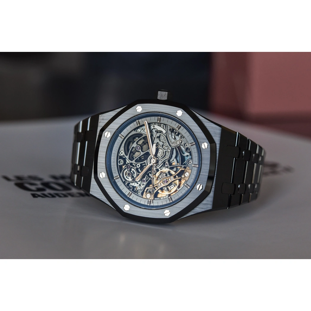 Audemars Piguet Watch For Men - Royal Oak Double Balance Wheel Openworked, Black Ceramic