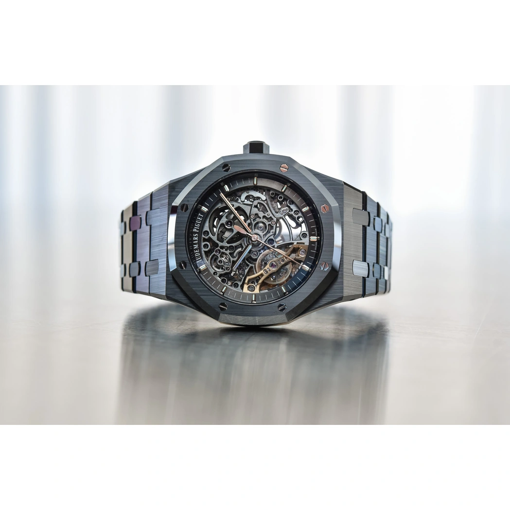 Audemars Piguet Watch For Men - Royal Oak Double Balance Wheel Openworked, Black Ceramic