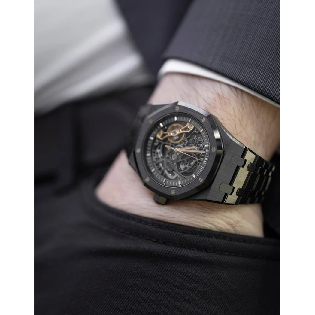 Audemars Piguet Watch For Men - Royal Oak Double Balance Wheel Openworked, Black Ceramic