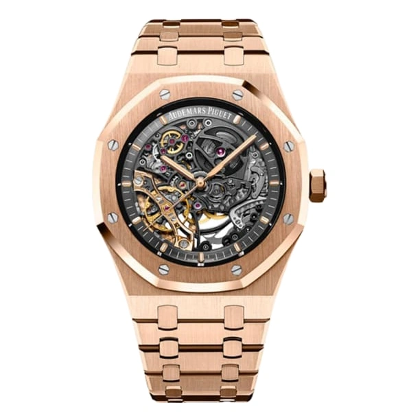 Audemars Piguet Watch For Men - Royal Oak Double Balance Wheel Openworked, Rose Gold